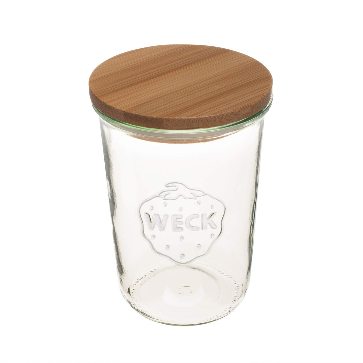 WECK mold jar showcased with fresh vegetables for versatile kitchen storage.