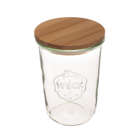 WECK mold jar showcased with fresh vegetables for versatile kitchen storage.