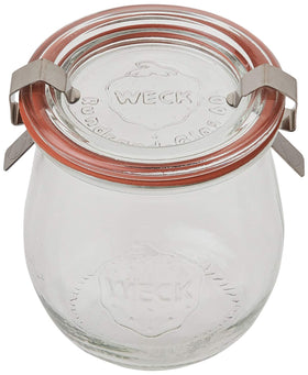 WECK mini tulip jar rings close-up highlighting secure clamp system.