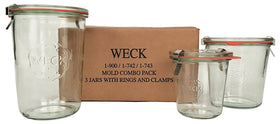 WECK Mold Jar Standard clear glass with lid for airtight food storage.