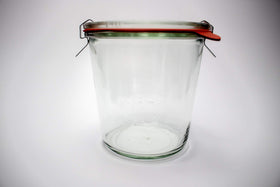 WECK stainless steel clamps hold the jar lid securely