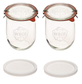Weck Tulip 1L jar with wide mouth ideal for starter storage.