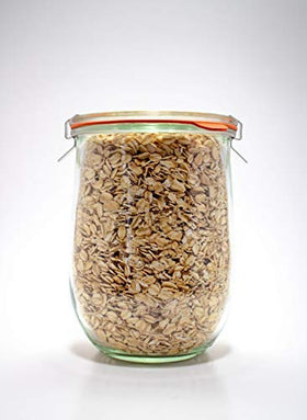 WECK Tulip jar dishwasher and microwave safe for daily use.