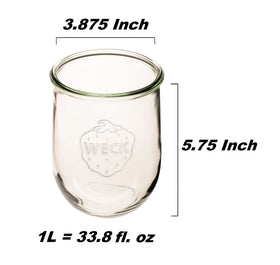 WECK Tulip jar glass lid provides airtight closure for freshness.