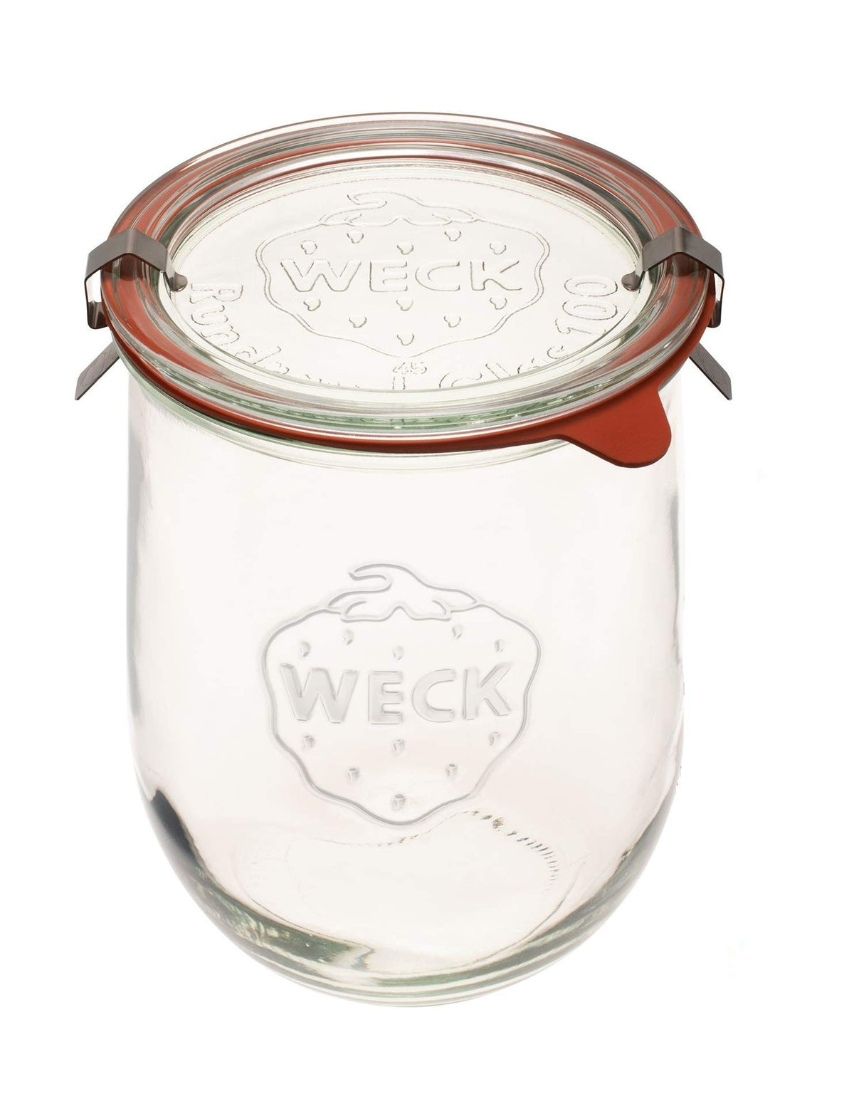 WECK Tulip jar 1L with glass lid stores sourdough starter safely.