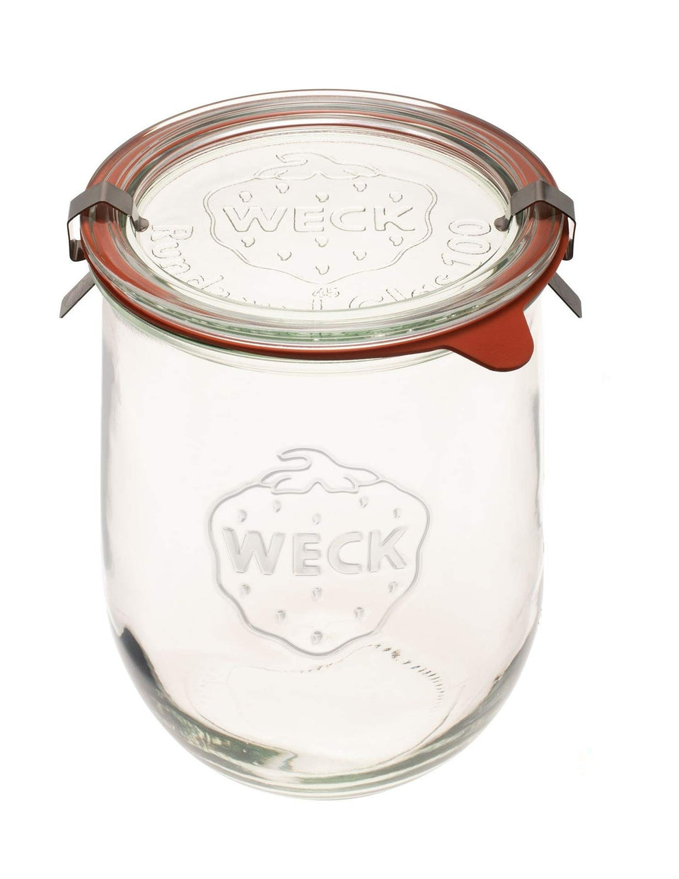 WECK Tulip jar 1L with glass lid stores sourdough starter safely.