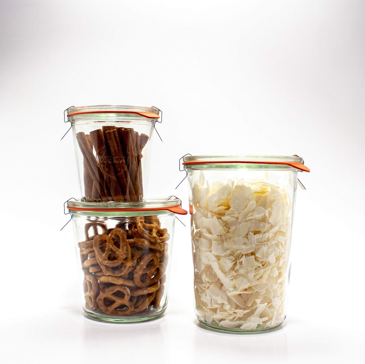 WECK tulip jars provide elegant storage and display