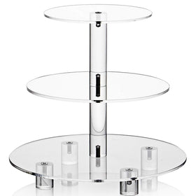 WeddingWish acrylic cupcake stand shows a crystal-clear 3-tier display for desserts