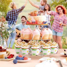 WeddingWish clear dessert tower base highlights cupcakes with an elegant, stable presentation