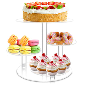 Weddingwish 4-tier clear cupcake stand front view for elegant display.