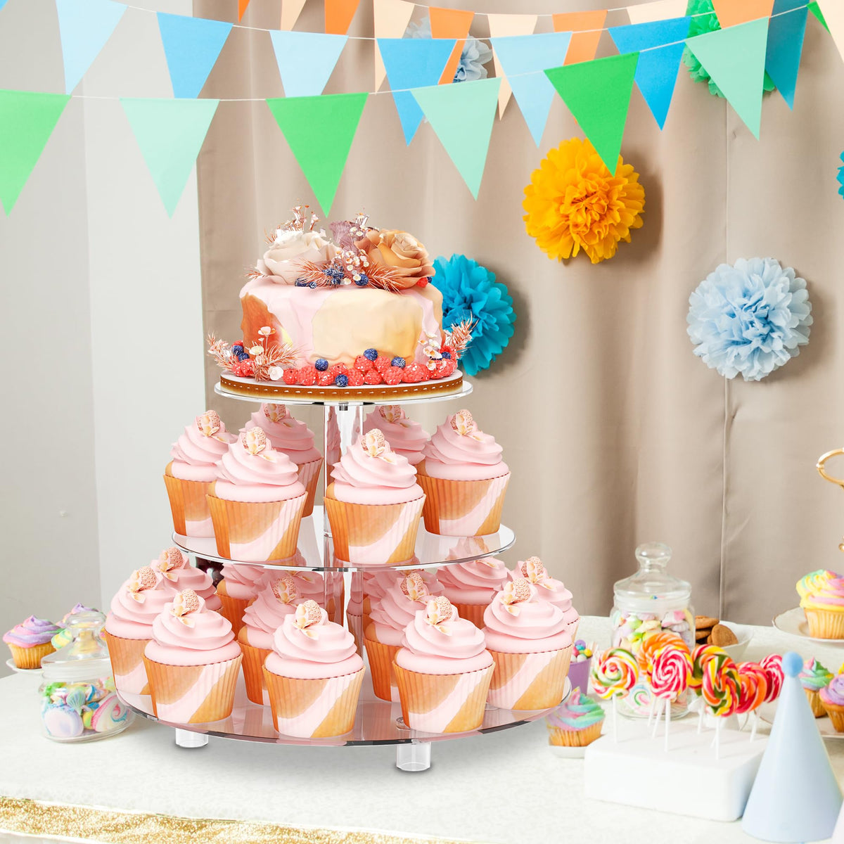 WeddingWish cupcake stand is easy to assemble for quick party setup
