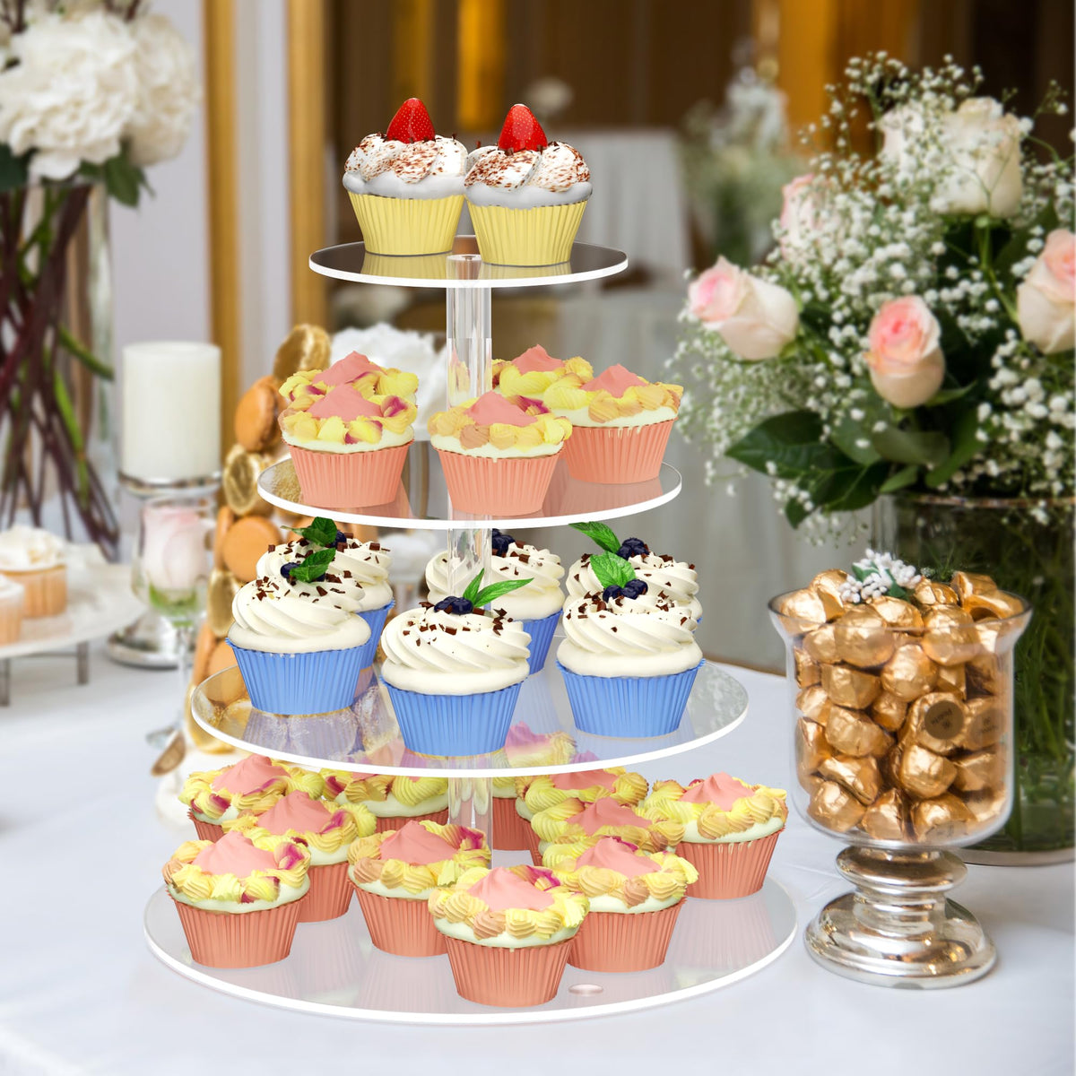 WeddingWish removable tier design enables flexible dessert configurations.