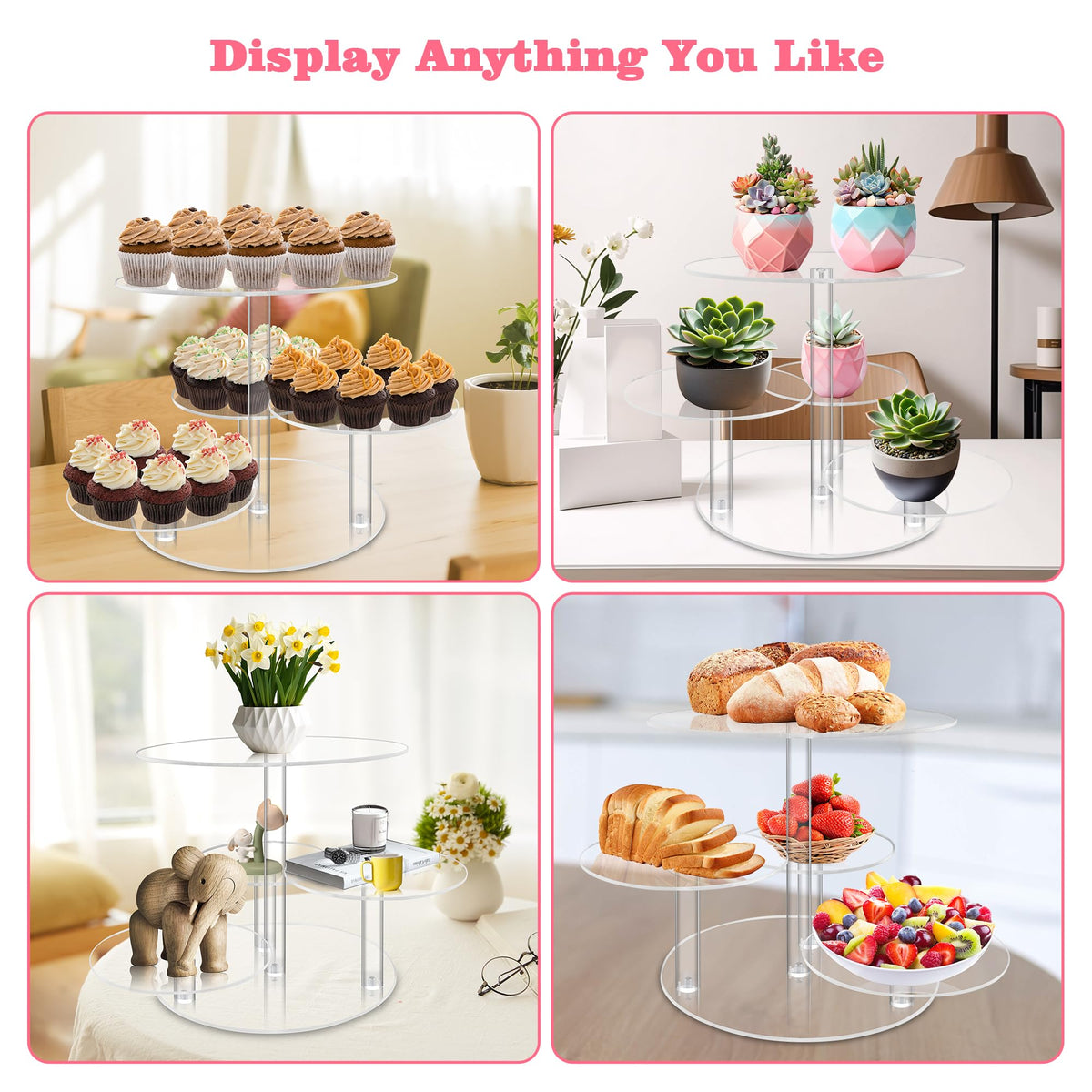 Weddingwish 4-tier dessert stand elevates table aesthetics.