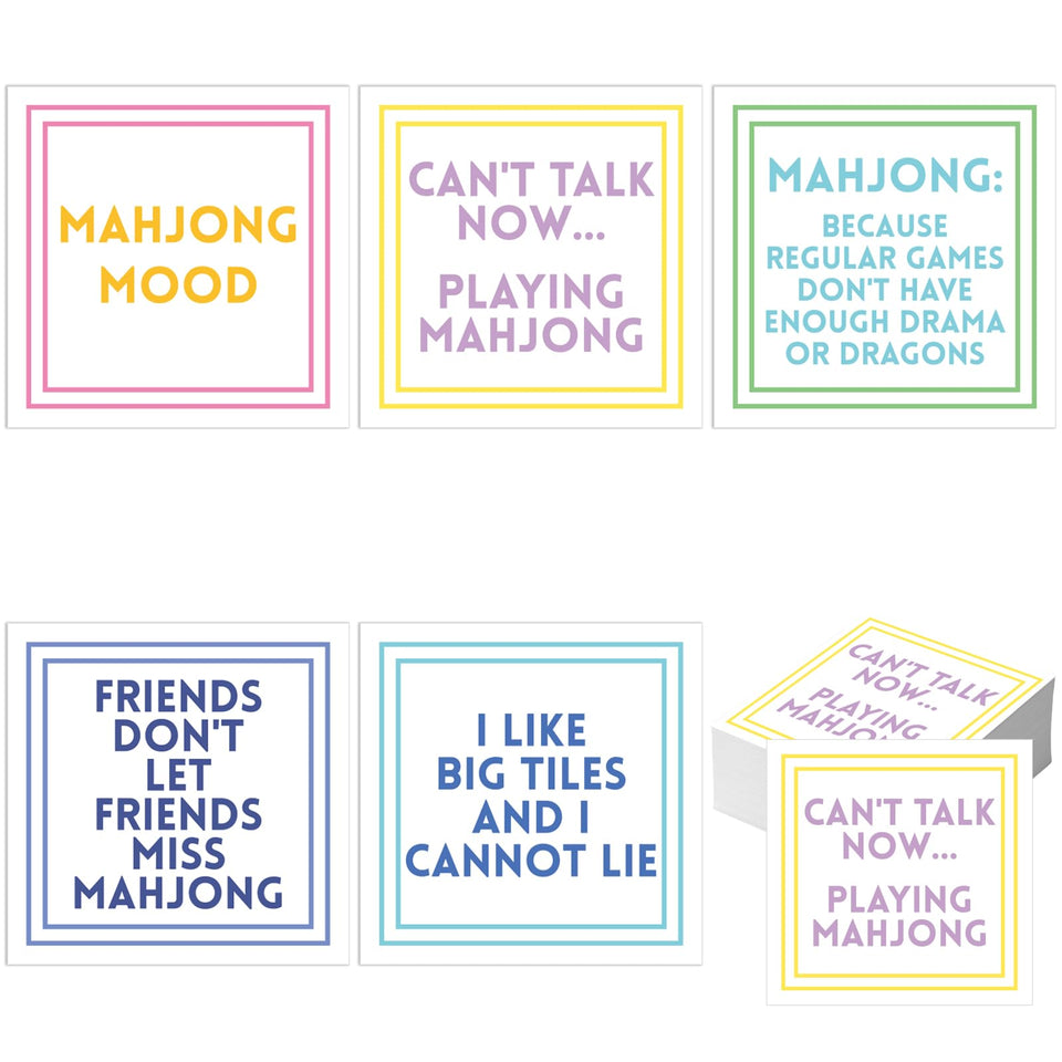 Weekgrat Mahjong Napkins green pattern elevates party decor and quick spill cleanup