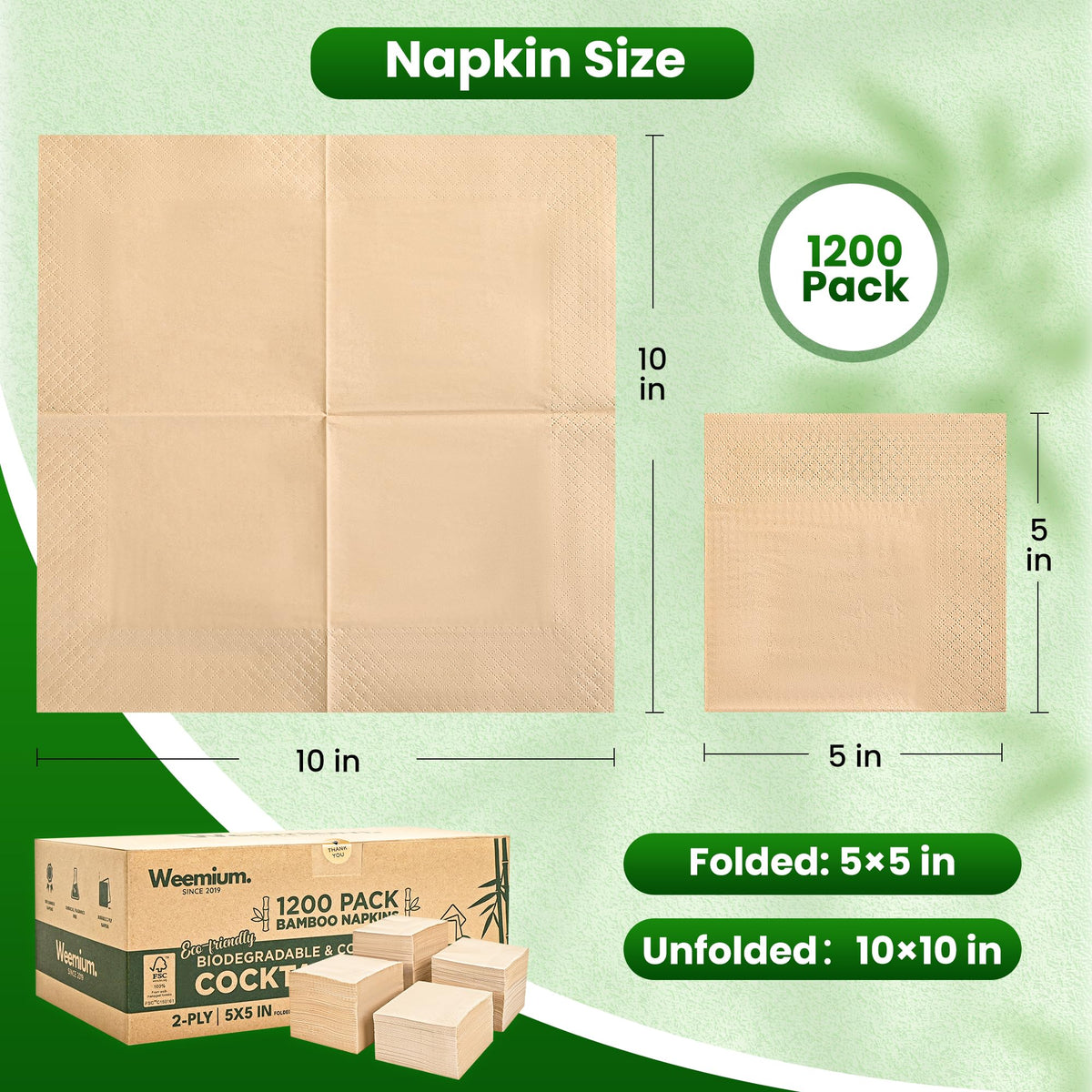 Weemium soft 2-ply napkins ideal for fast beverage service.