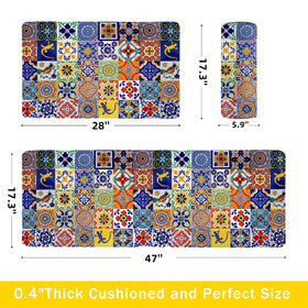 Vibrant boho pattern on Weesire rug brightens kitchen and laundry areas
