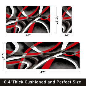 Weesire red circle kitchen mat 17.3x28 close-up showing non-slip backing.