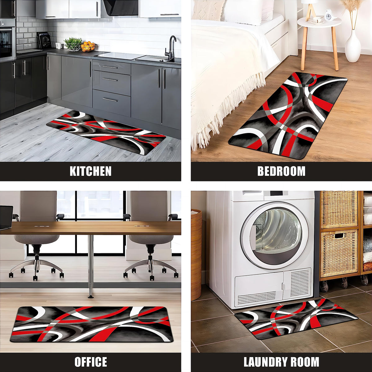 Weesire set of 2 mats shown in a busy kitchen or entryway.