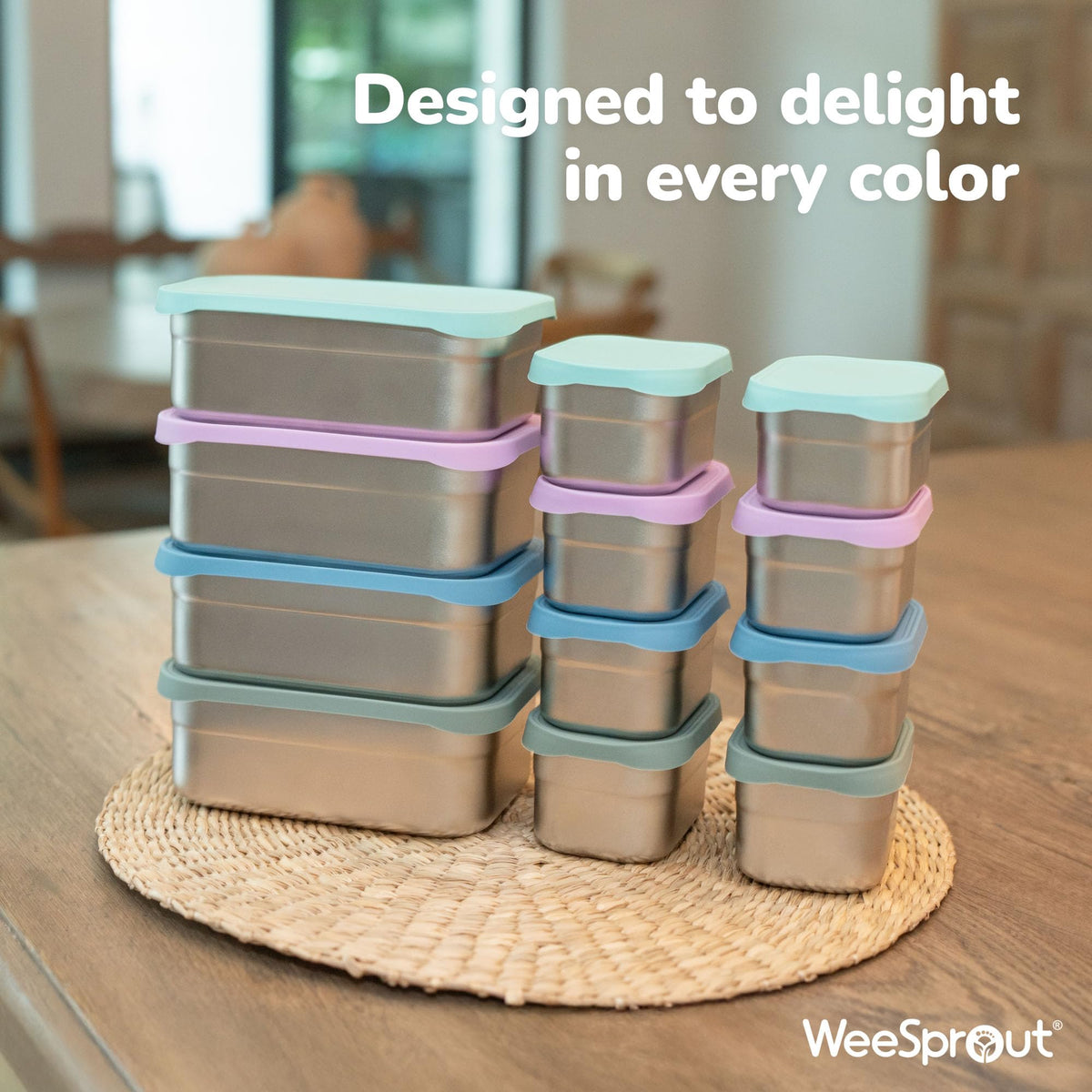 WeeSprout lunch-box-set-750ml-230ml freezer-safe for prep and leftovers.