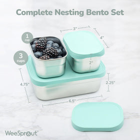 WeeSprout nesting inside view shows space-saving design for bag storage