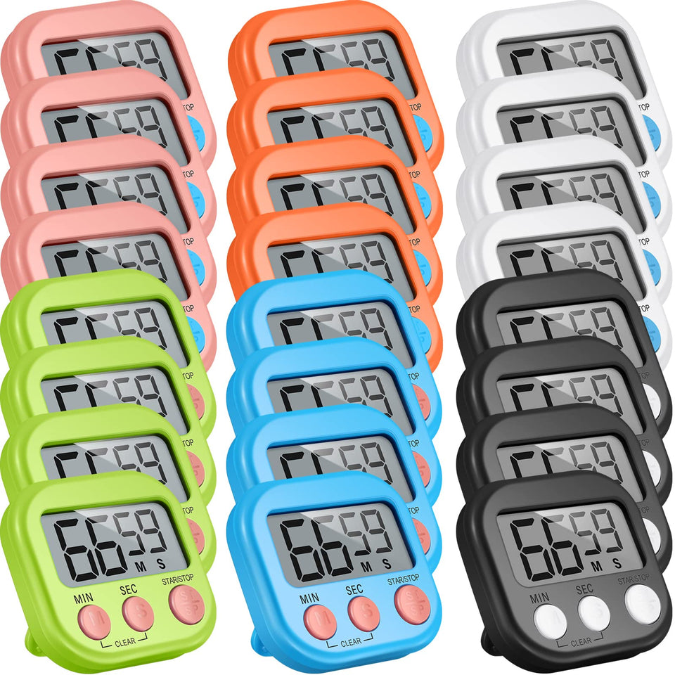 Weewooday digital kitchen timer blue with magnetic back for fridge placement and loud alarm.