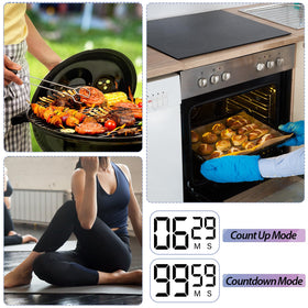 Weewooday digital kitchen timer green with large display and memory function for easy setup.