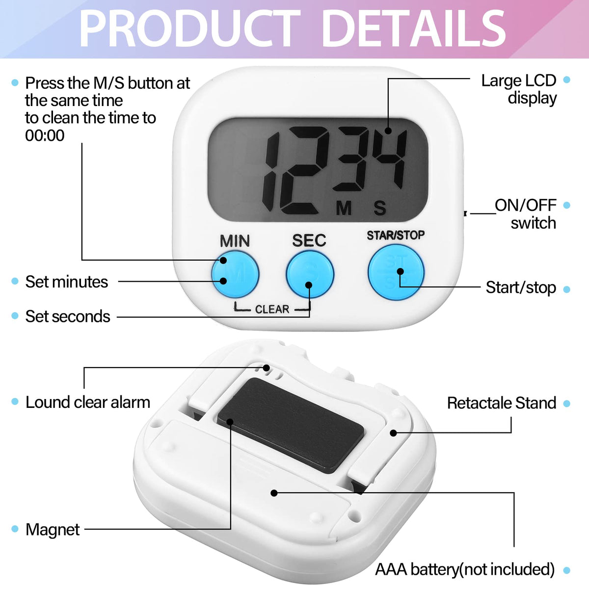 Weewooday digital kitchen timer orange with color-coding for group activities.