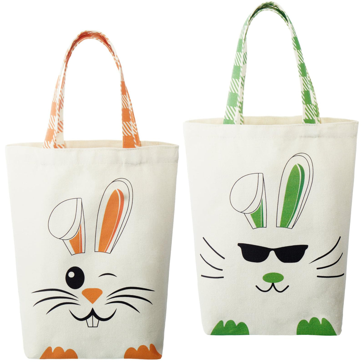 Weewooday Easter tote bag with green bunny ears for egg hunts and gifts