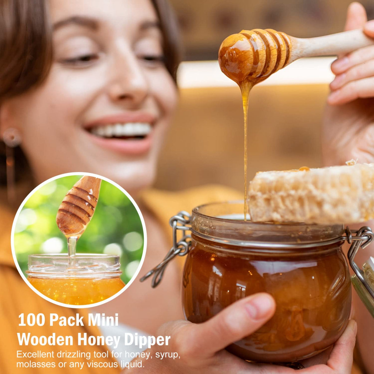 WEFOO bulk honey dipper sticks for kitchen use and gifting.