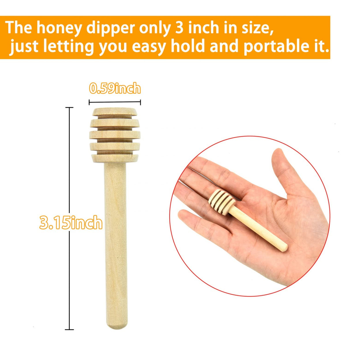 WEFOO wooden dipper sticks with smooth surface for comfortable use.