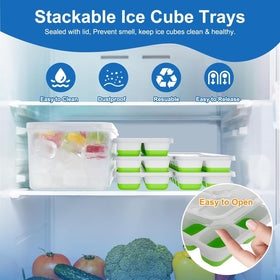Weftnom stackable freezer trays maximize space and prevent freezer clutter.