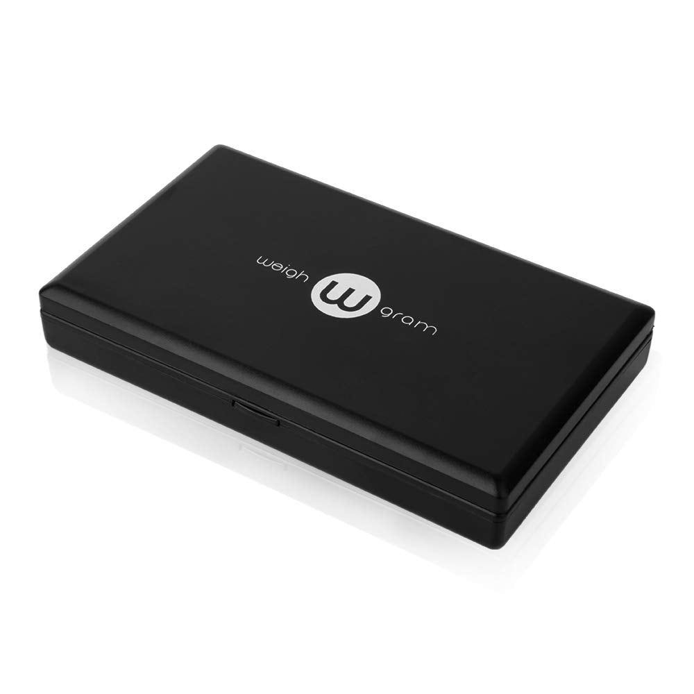 Weigh Gram pocket scale with backlit blue LCD for clear readings.
