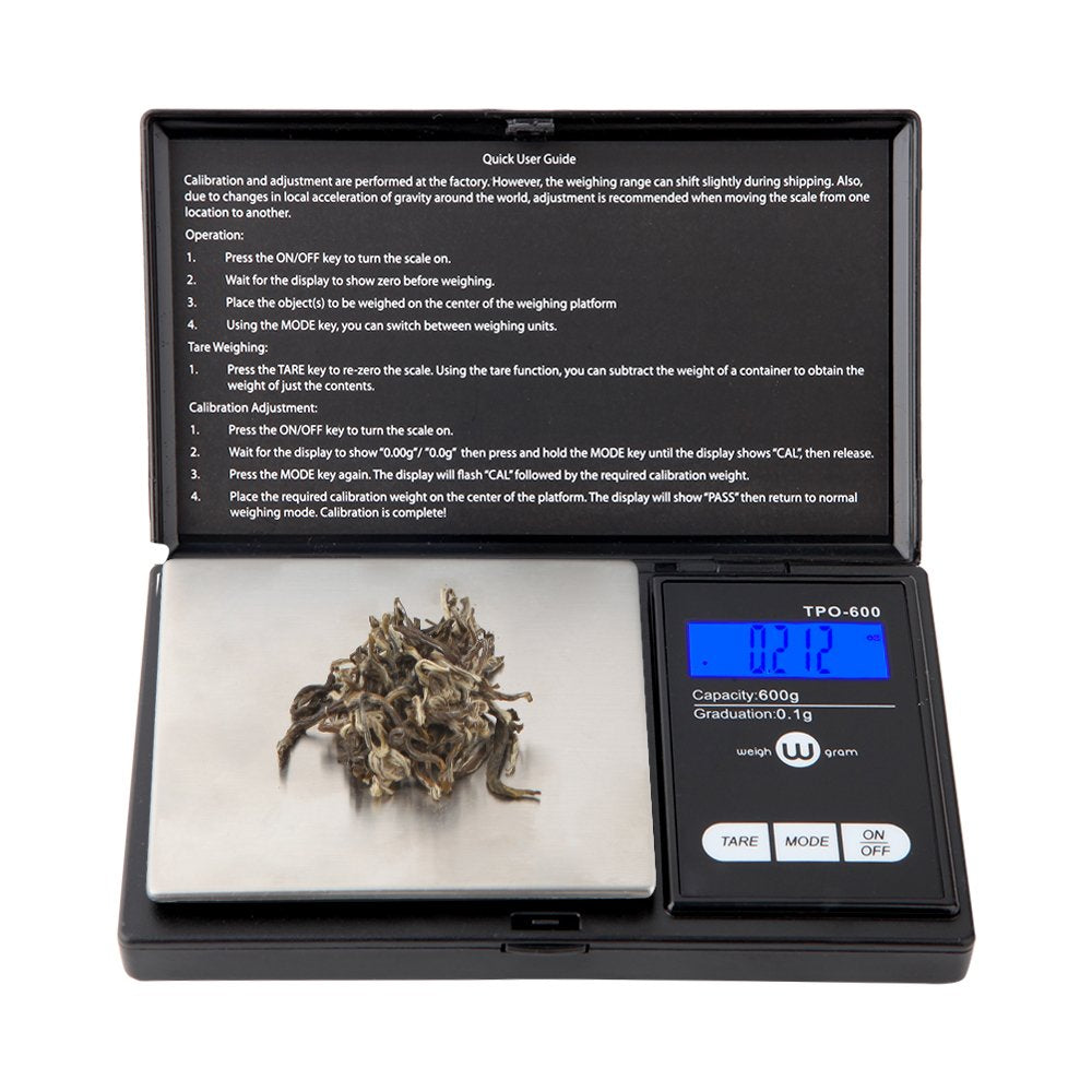 Weigh Gram stainless steel platform offers a durable, easy-to-clean weighing surface.