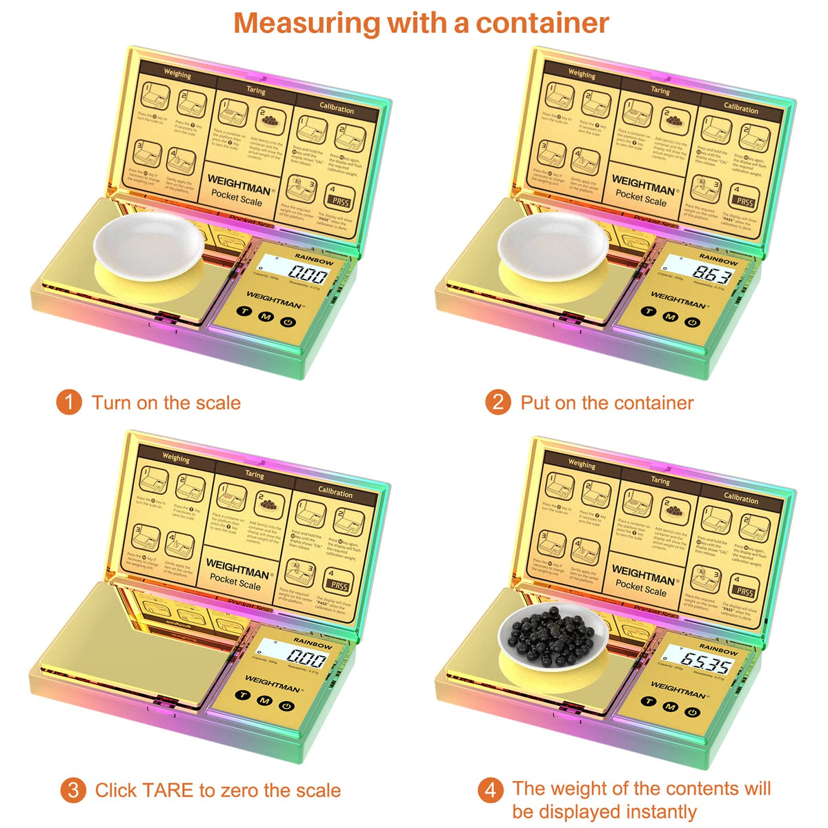 WEIGHTMAN backlit LCD display for easy reading in any lighting condition