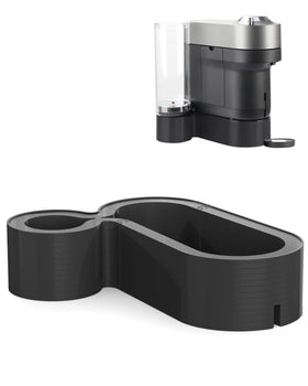WEIGUZC Nespresso Vertuo Pop+ riser stand elevates the coffee station with a sleek elevated design.
