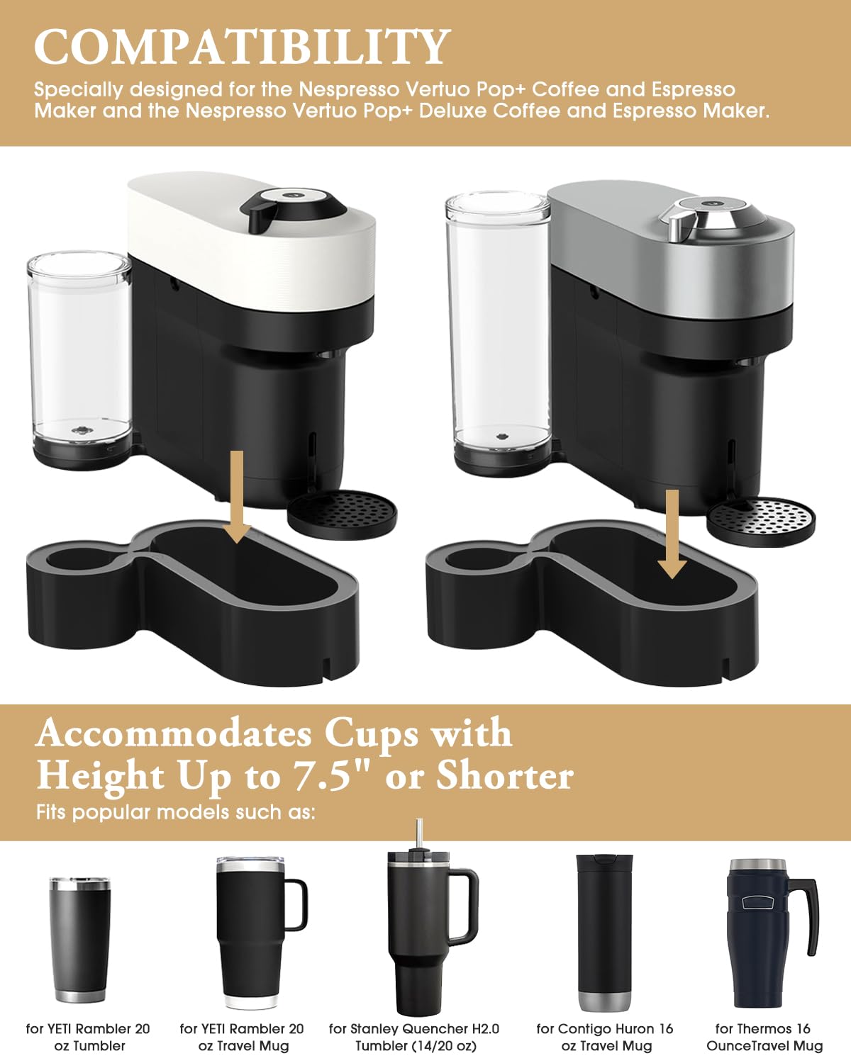Non-slip bottom anchors the unit, reducing slips while you brew or entertain.