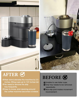 WEIGUZC Vertuo Pop+ compatible stand fits standard and deluxe models for flexible brewing.
