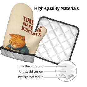 Weiscode cute cat grilling use showcases heat-resistant gloves beyond the stove.