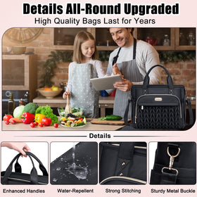 Weitars insulated lunch bag leak-proof liner protects contents from spills.