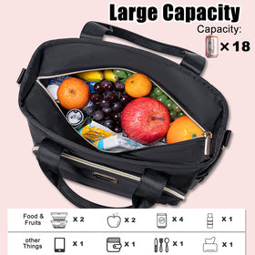 Weitars insulated lunch bag side pocket stores bottle and essentials for easy access.