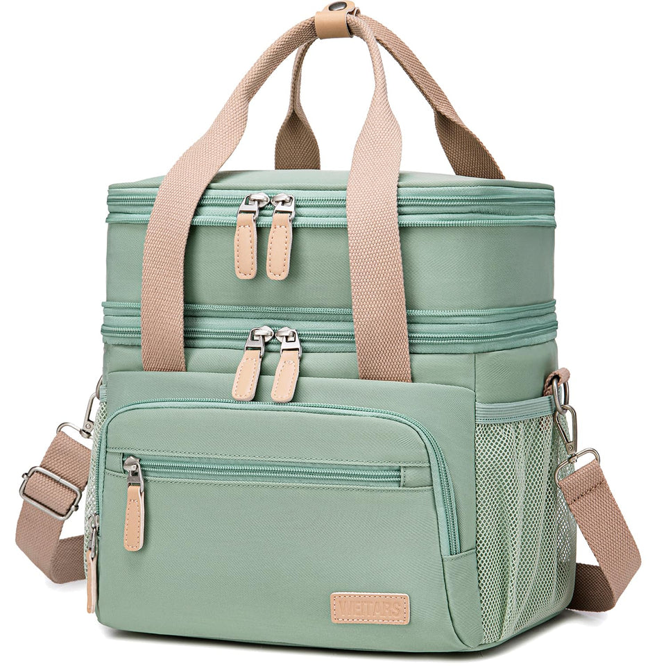 Weitars insulated lunch box with foldable-compartment keeps foods organized at work