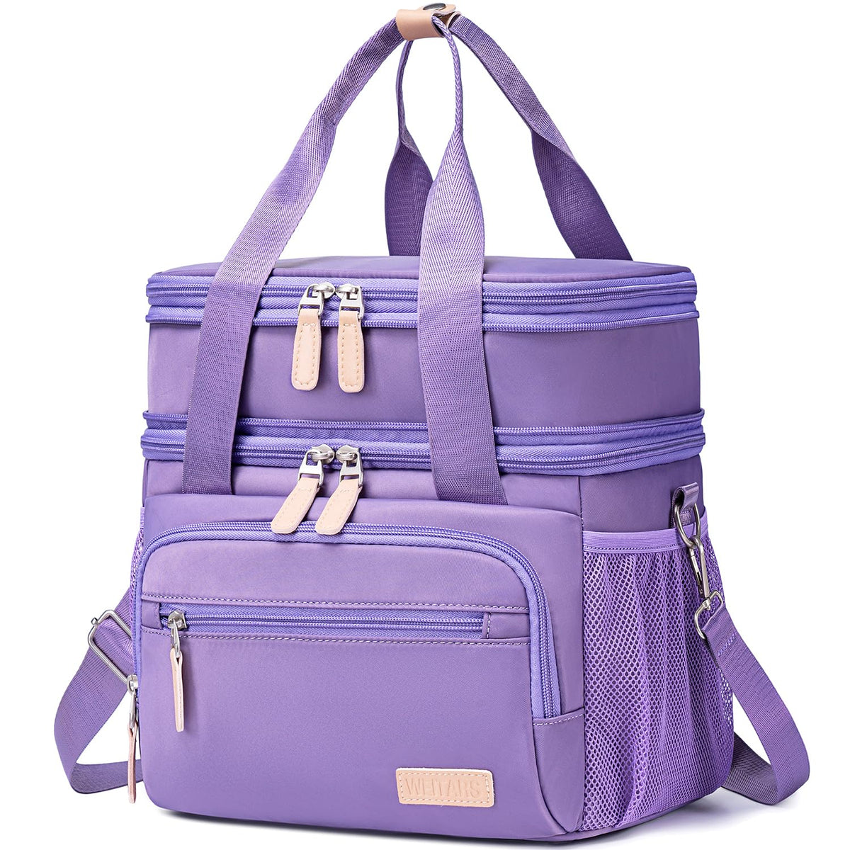 Weitars insulated lunch box with two compartments in purple for daily work meals