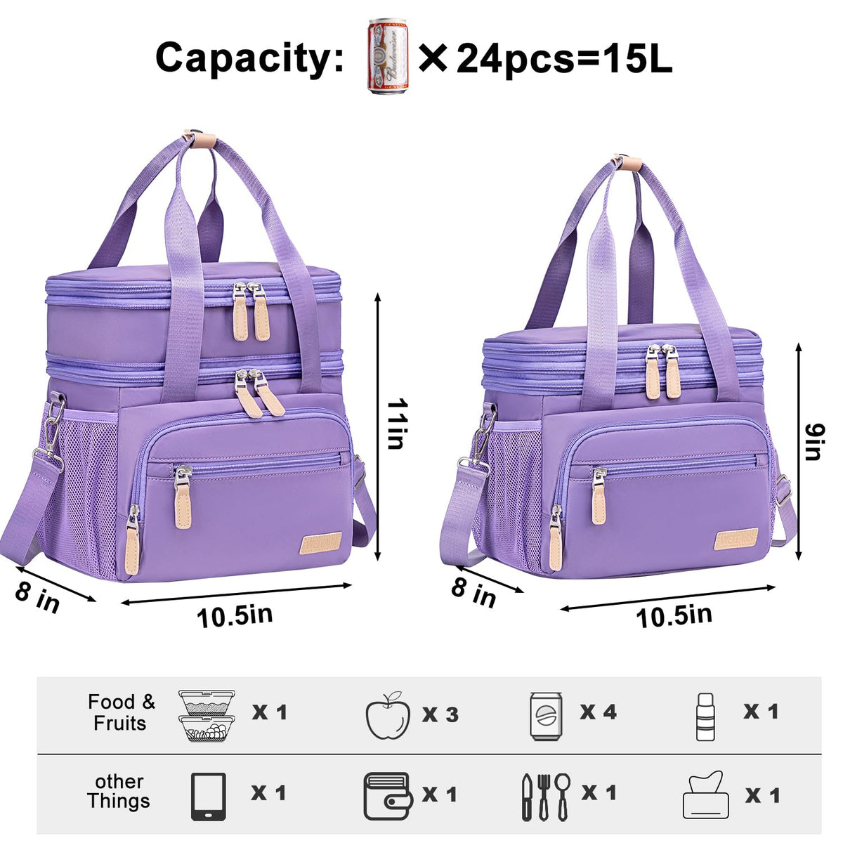 Weitars insulated lunch box waterproof bottom in purple protects contents outdoors