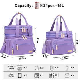 Weitars insulated lunch box waterproof bottom in purple protects contents outdoors