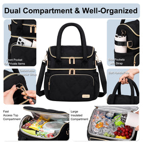 Weitars lunch bag bottom compartment keeps drinks cool and dry.