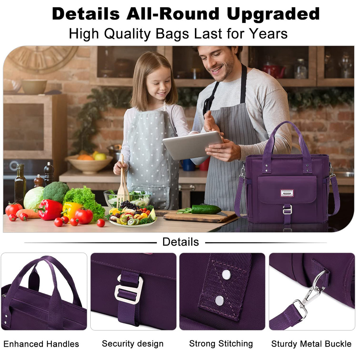 Weitars lunch bag front pocket for essentials at hand.