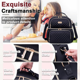 Weitars lunch bag bottom insulated section keeps drinks at desired temperature.