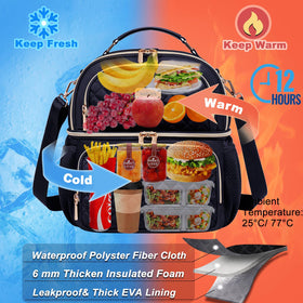 Weitars lunch bag side mesh pocket ideal for bottles and cans.