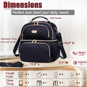 Weitars lunch bag spacious interior with pockets for utensils and napkins.