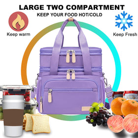 Weitars purple lunch bag ideal for gym and picnics with ample space
